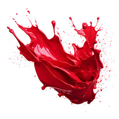 red liquid splash isolated on transparent background