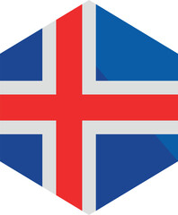 Obraz premium iceland flag in hexagon shape