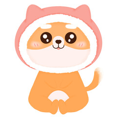 Chiba in love doodle for kids, hand drawn 