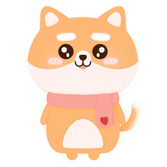 Chiba in love doodle for kids, hand drawn 