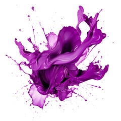 purple liquid splash isolated on transparent background