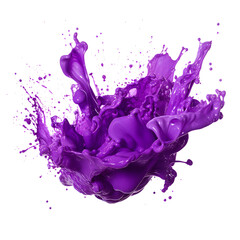 purple liquid splash isolated on transparent background