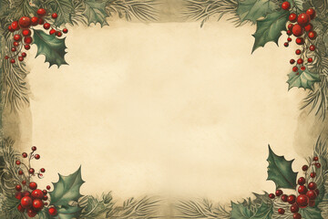 christmas background with holly
