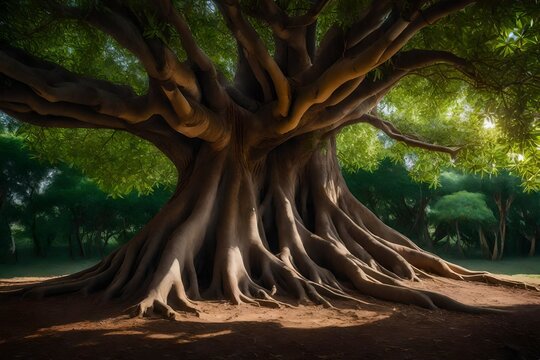Huge ficus tree in a forest