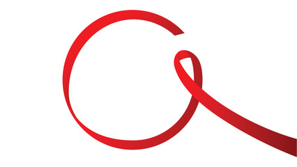 Realistic red circle awareness ribbon with copy space text area suitable for world aids day campaign 1 December