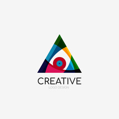 Triangle abstract logo, business emblem icon