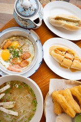 Breakfast Vietnamese Asian food in a street restaurant