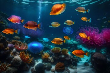Fototapeta na wymiar new shape jellyfish in aquarium