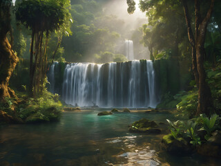 A Beauty Waterfall In The Forest