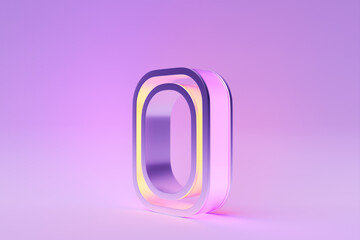 Abstract shape against  pink  background, 3D illustration.  Smooth shape 3d rendering