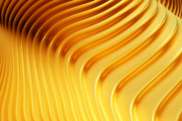 Geometric stripes similar to waves. Abstract       yellow  glowing crossing lines pattern, soft focus