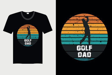 Golf Dad - Golf ball T-Shirt Design, Vector Graphic, Vintage, Typography, T-Shirt Vector