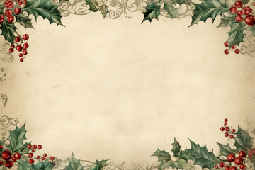 christmas background with holly