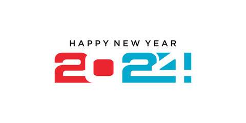 Happy new year 2024 logo. Premium vector design for poster, banner, greeting and new year 2024 celebration.
