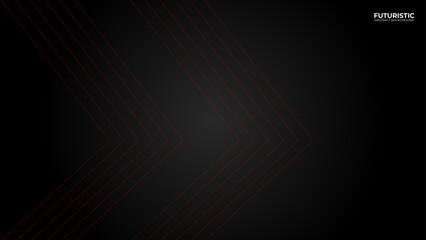 3D glowing red techno abstract background on dark space with shiny line effect decoration. Modern graphic design element future style concept for banner, flyer, card, brochure cover, landing page