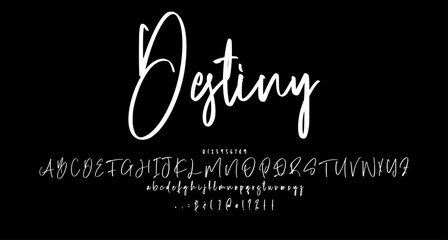 Destiny Script handwritten font Best Alphabet Alphabet Brush Script Logotype Font lettering handwritten