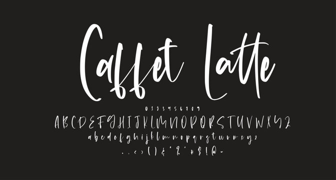 caffe latte font Best Alphabet Alphabet Brush Script Logotype Font lettering handwritten