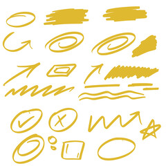 stabilo collection elements in hand drawn style for concept design. Doodle illustration. Vector template for decoration