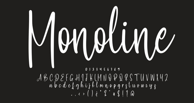 Monoline Script font Best Alphabet Alphabet Brush Script Logotype Font lettering handwritten