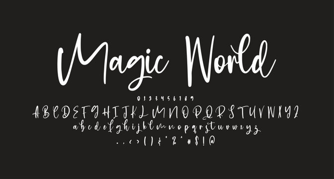 magic Script font Best Alphabet Alphabet Brush Script Logotype Font lettering handwritten