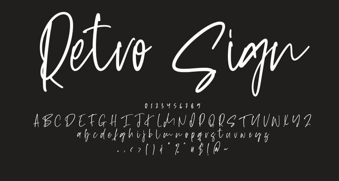 Retro Sign Script font Best Alphabet Alphabet Brush Script Logotype Font lettering handwritten