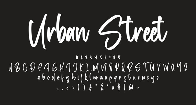 Urban Brush Script font Best Alphabet Alphabet Brush Script Logotype Font lettering handwritten