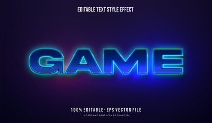 Obraz premium Modern editable text effect vibrant modern blue color shiny. Text style effect. Editable fonts vector files