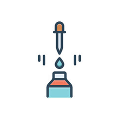 Color illustration icon for serum 