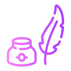 feather Line Gradient Icon