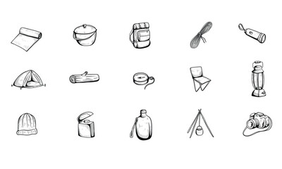 hiking handdrawn collection