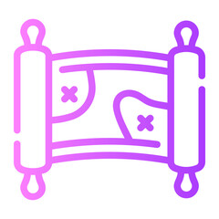 map Line Gradient Icon