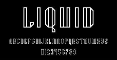 Obraz premium Set of alphabets font letters and numbers modern abstract design with outlines concept vector illustration 