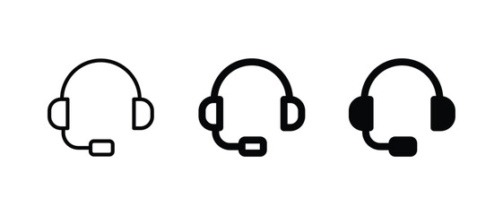 Headphone icon vector illustration for web, ui, and mobile apps - obrazy, fototapety, plakaty