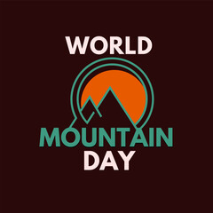 World Mountain day, icon and typography design