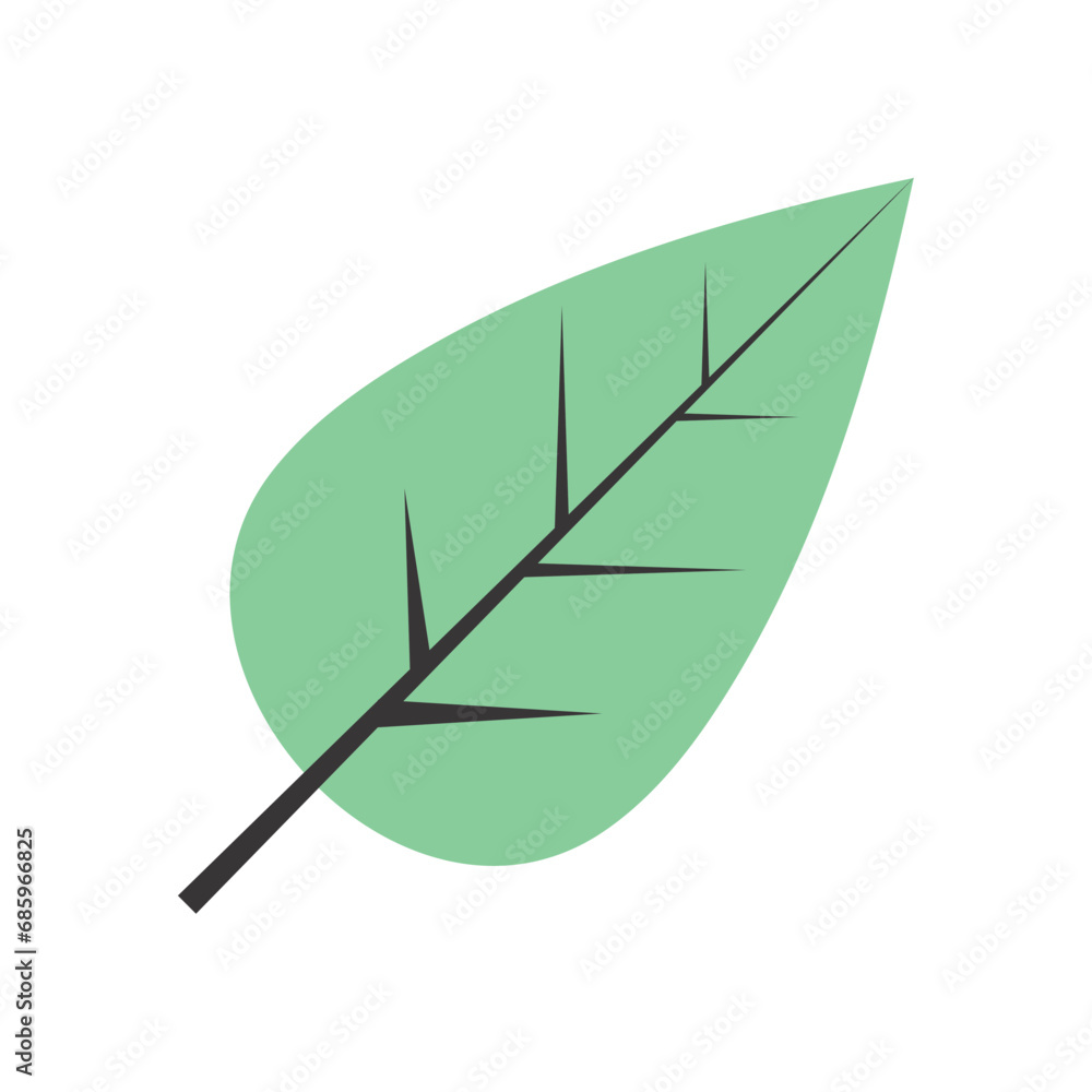 Sticker green plant leaf illustration