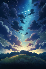 beautiful night with star and sky