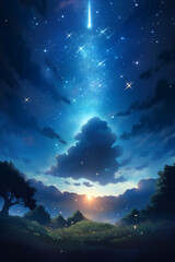 beautiful night with star and sky