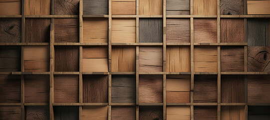 checkered wooden walls 7 - obrazy, fototapety, plakaty