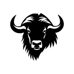 bison head isolated on white