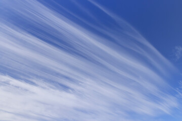 beautiful long cirrus clouds in the sky