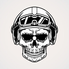 Illustration of the skull using a racer's helmet