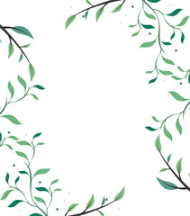 Fototapeta na wymiar floral frame with leaves
