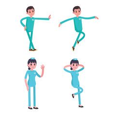 Flat Illustration Health & Nurse Explainer Character
