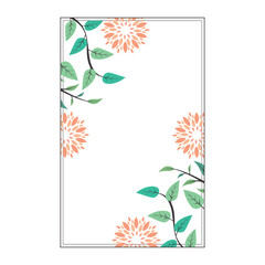floral frame with orange flowers
