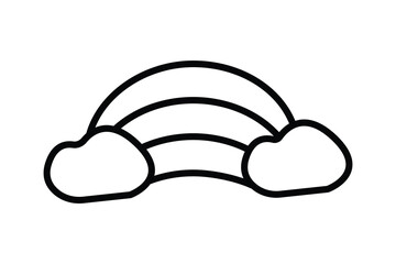 rainbow icon. icon related to party a vibrant and colorful atmosphere. line icon style. simple vector design editable