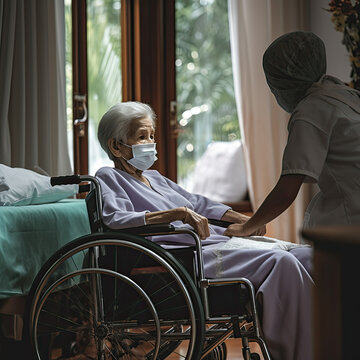 elderly care, nurse and hand,  elders old age patience