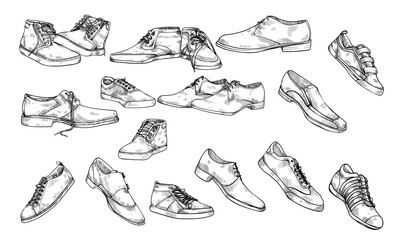 type men shoes handdrawn collection