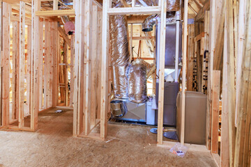 Installation of gas heating HVAC system in new home