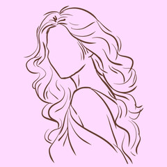 silhouette of a girl vector for card decoration illustration