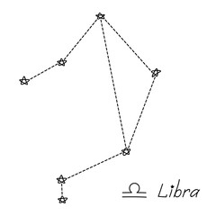 Hand drawn libra zodiac sign Esoteric symbol doodle Astrology clipart Element for design